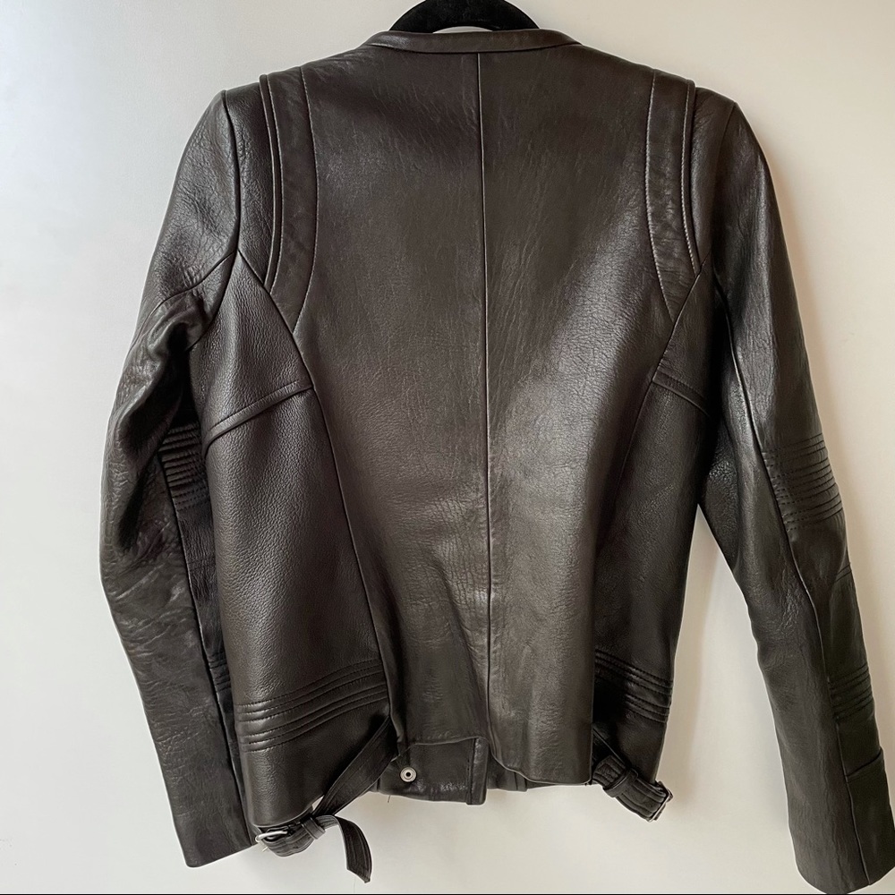 IRO Joss Lamb Leather Moto Jacket Black - Picture 4 of 8